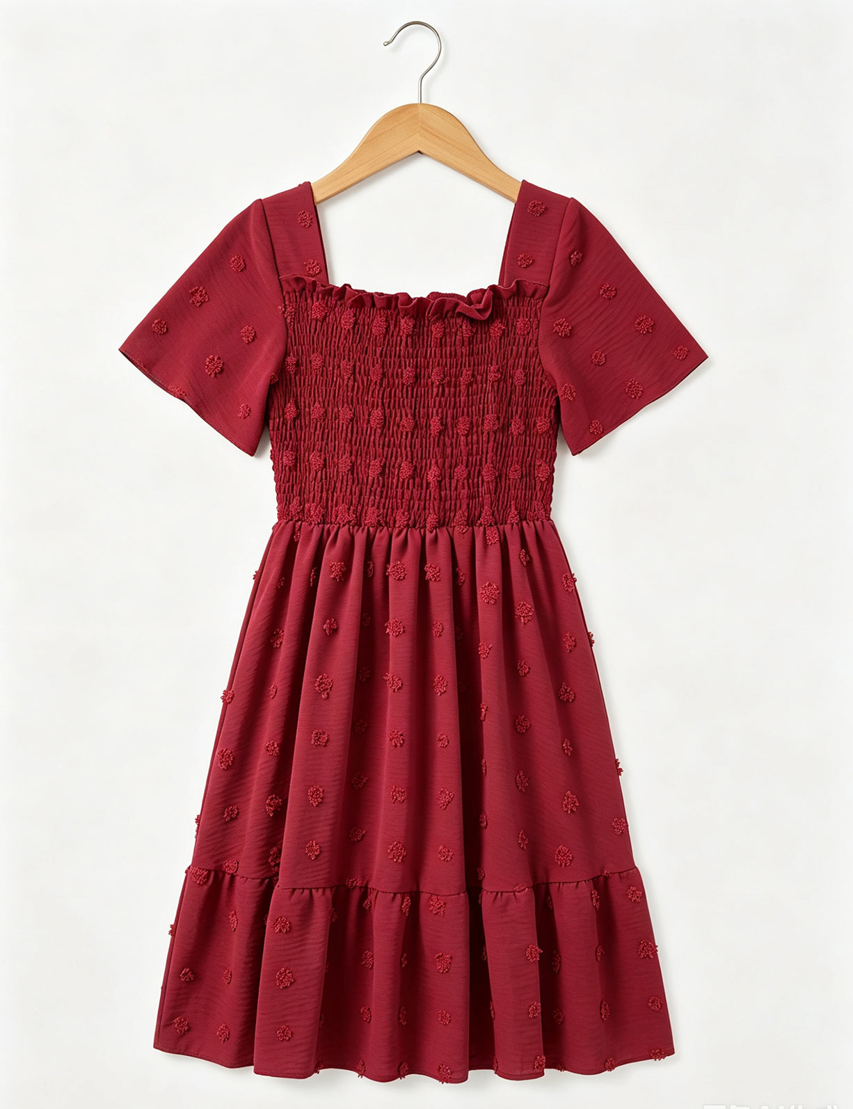 Girls Cotton Dress with Short Sleeves
