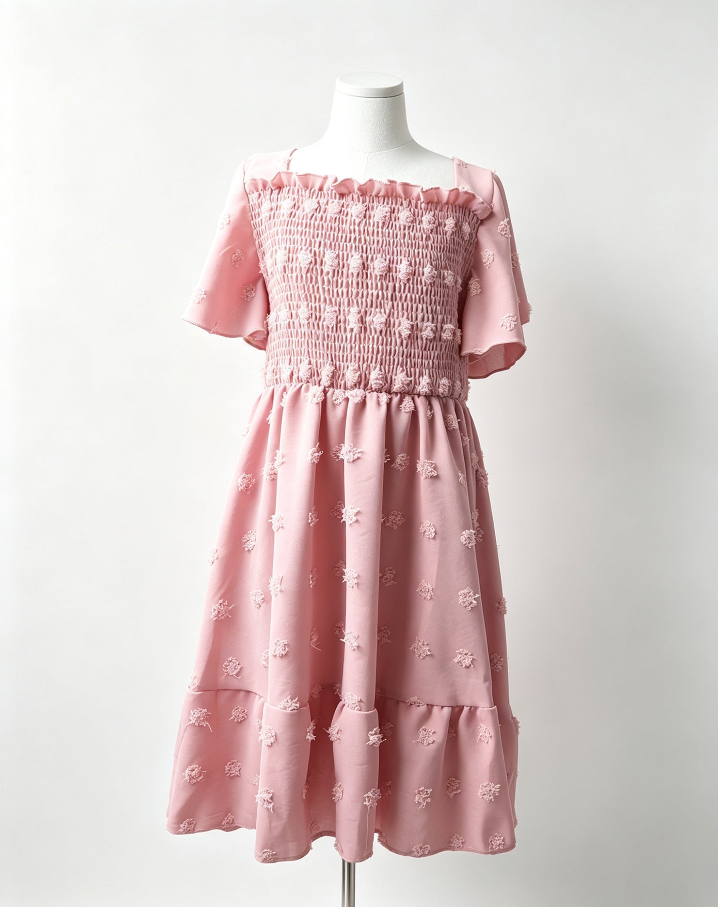 Girls Cotton Dress with Short Sleeves