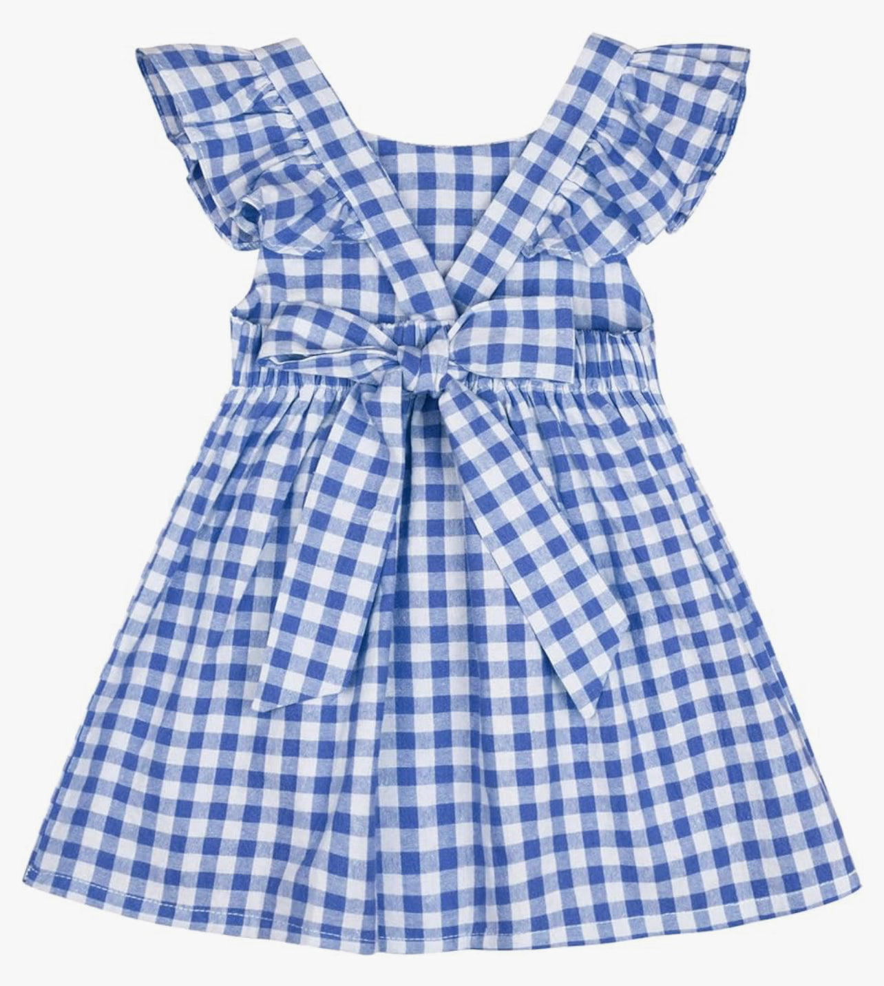 Blue Ruffle Baby and Toddler Girls Dress Flutter Sleeve Bowknot Casual Party Dress A-Line Sundress Summer Spring 4th of July Weddings Church