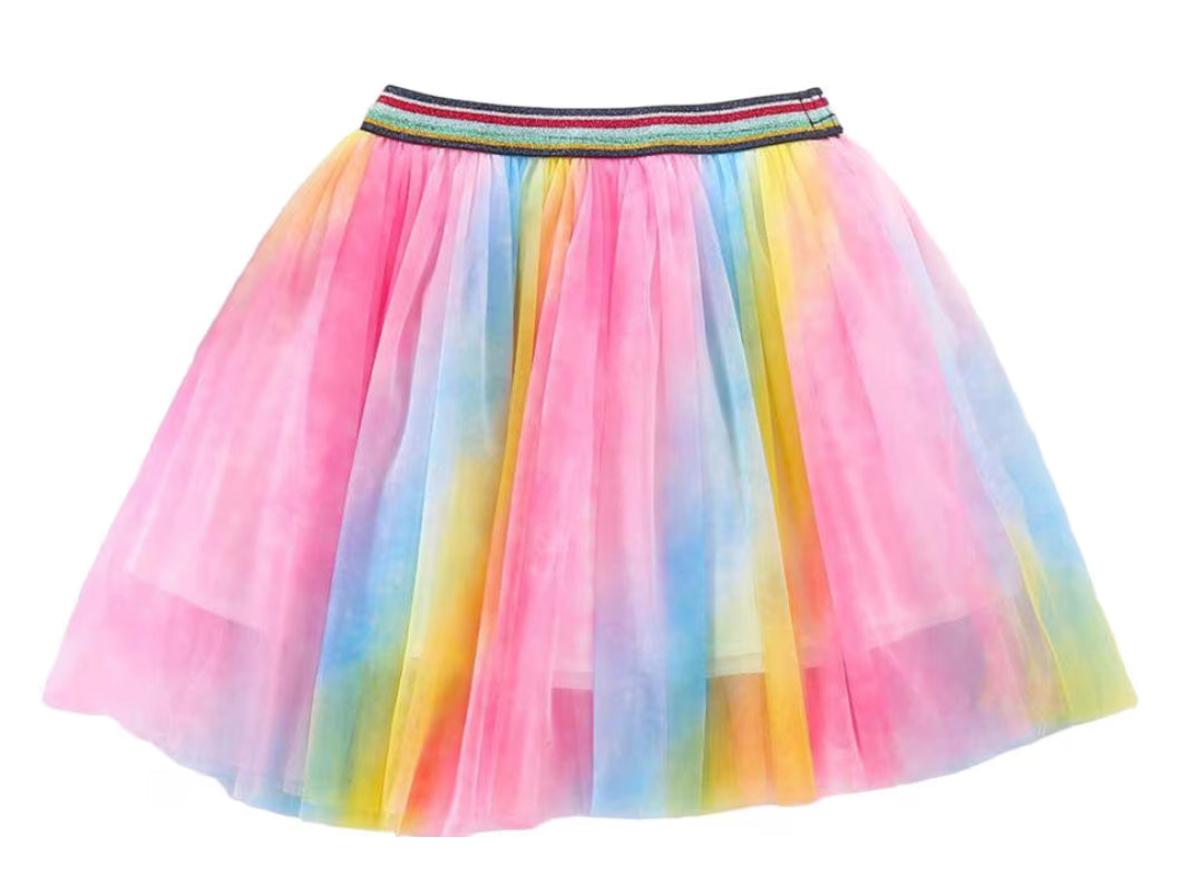 Rainbow Girls Tulle Double Layered Ballet Skirt