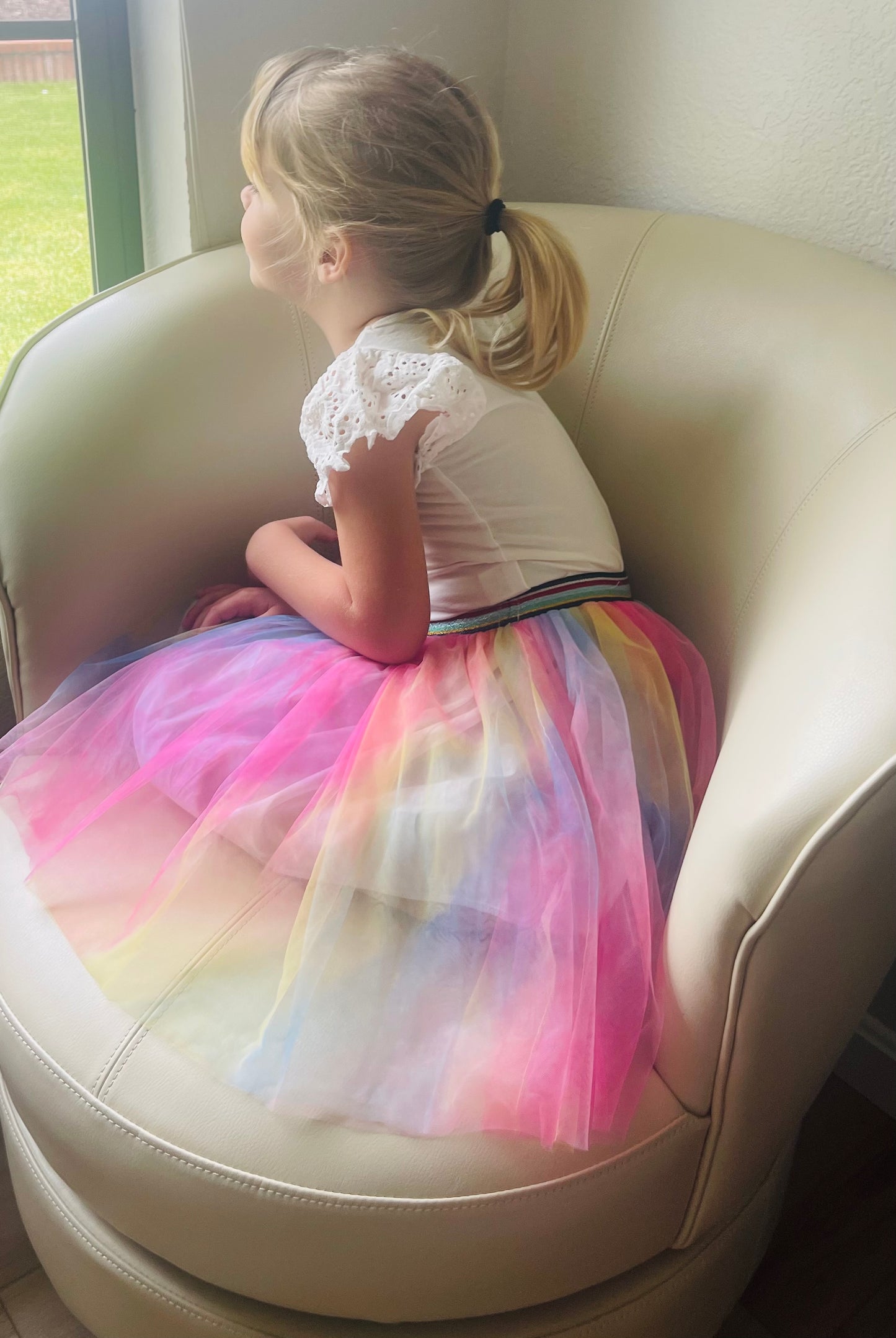 Rainbow Girls Tulle Double Layered Ballet Skirt