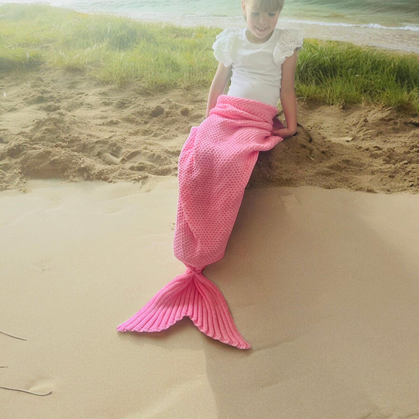 Baby Toddler Mermaid Tail Blanket Girls Mermaid Baby Blanket Receiving Blanket Photo Prop Soft Knit Wearable Stroller Blanket Shower Gift Birthday Gift