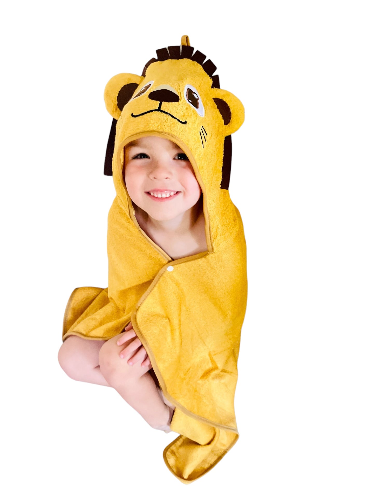 L.W. Clothing Company Baby & Toddler Lion Hooded Bath Towel Ultra Soft Towel with High Absorbency Baby or Toddlers bathrobe blanket great gift for boys and girls