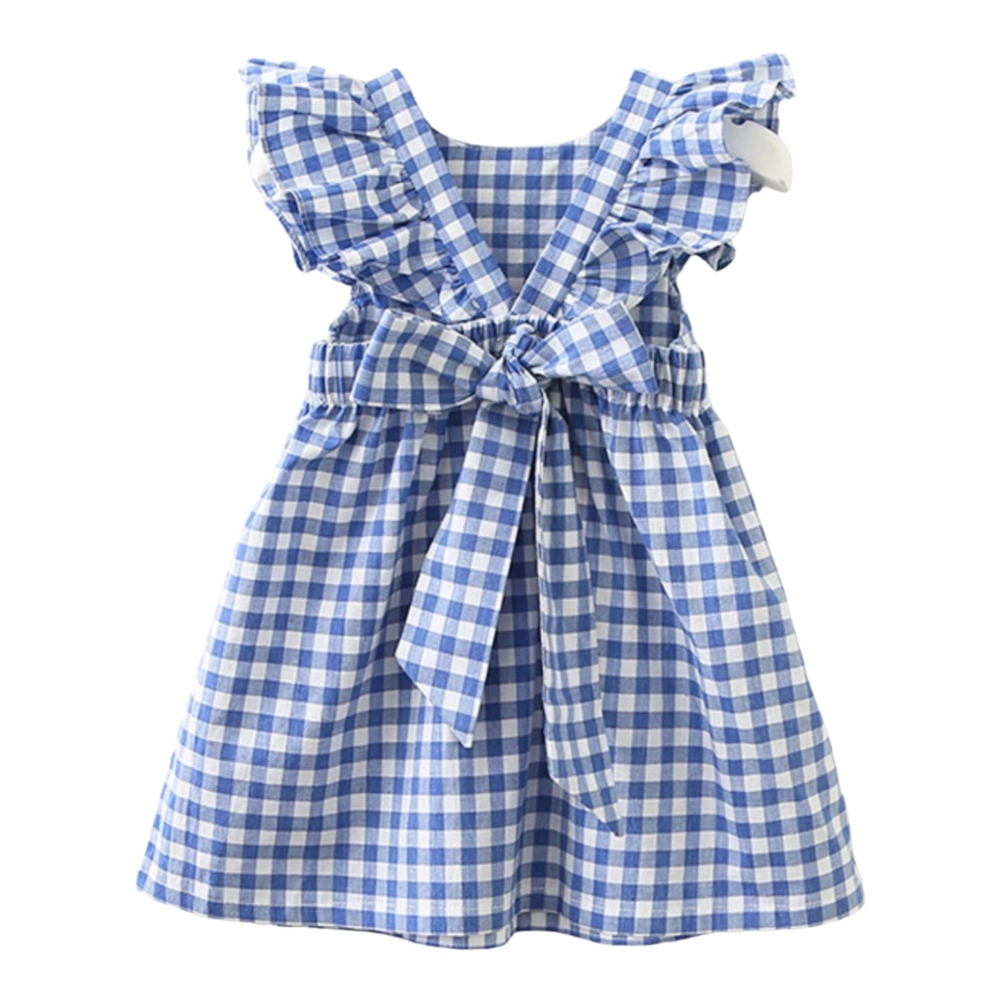 Blue Ruffle Baby and Toddler Girls Dress Flutter Sleeve Bowknot Casual Party Dress A-Line Sundress Summer Spring 4th of July Weddings Church