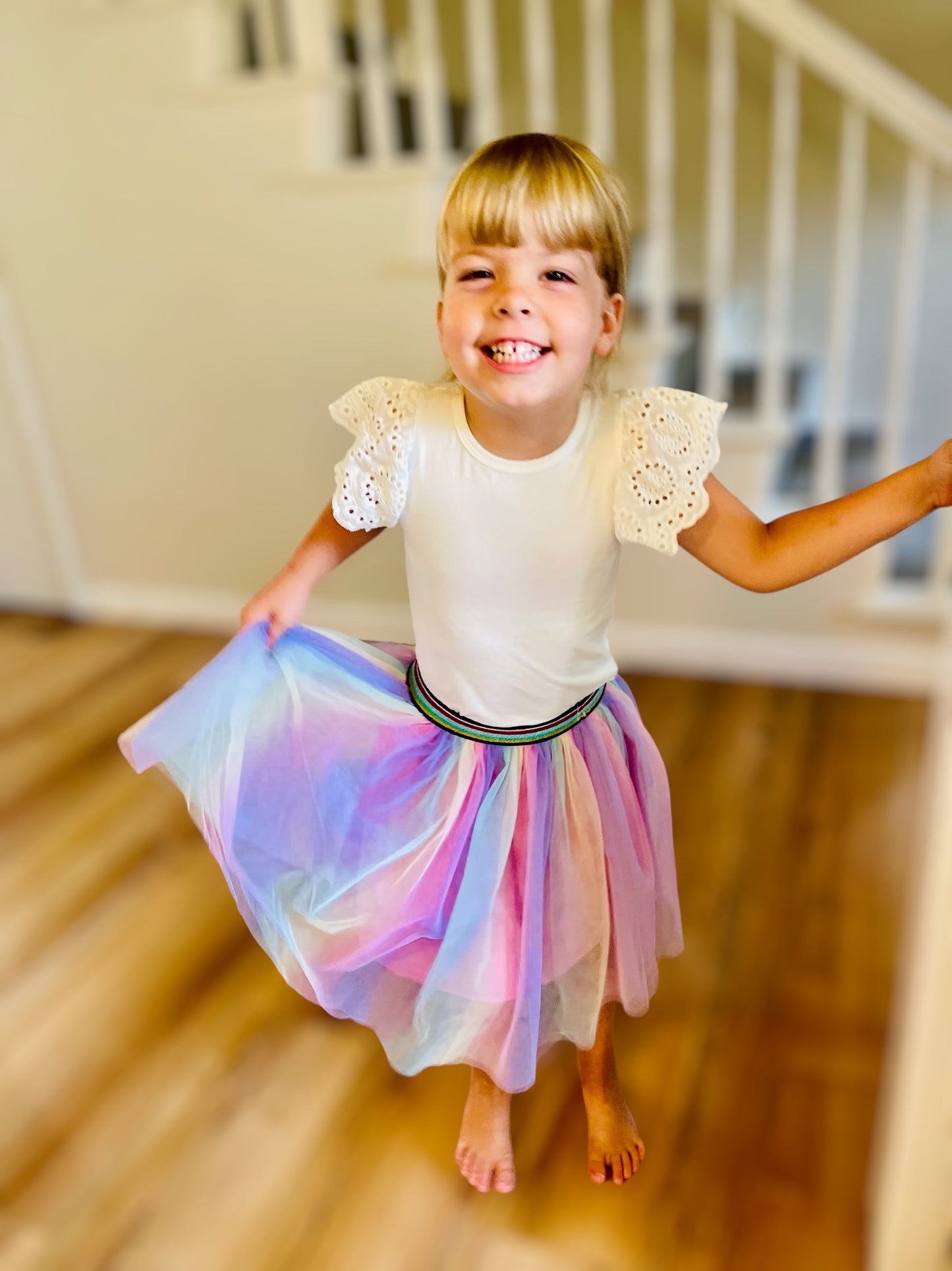 Rainbow Girls Tulle Double Layered Ballet Skirt