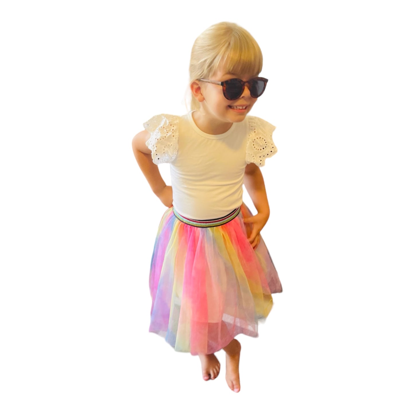 Rainbow Girls Tulle Double Layered Ballet Skirt