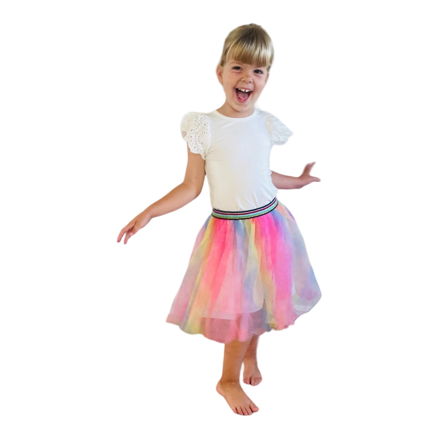 Rainbow Girls Tulle Double Layered Ballet Skirt