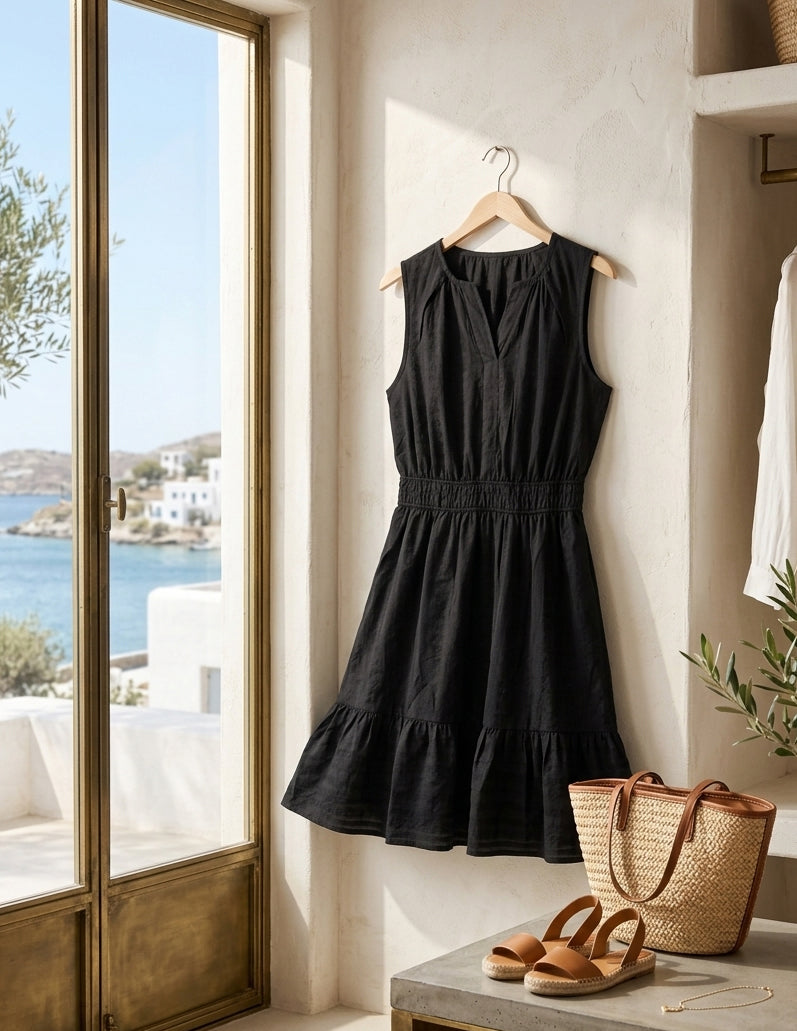 Women's Cotton Black Dress